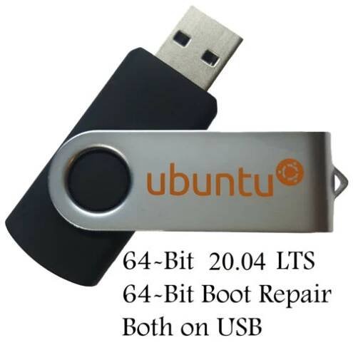 Ubuntu Linux 20.04 LTS 64bit zaváděcí 8GB USB flash disk a instalační příručka - Obrázek 1 z 5