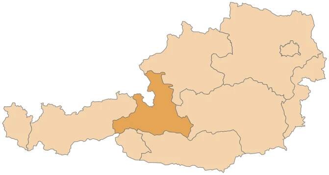 Spolková země na mapě Rakouska