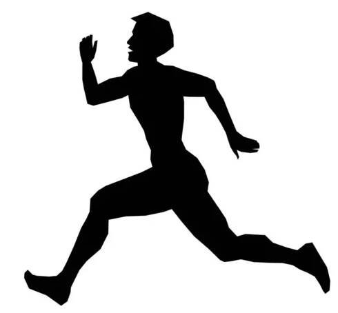 Digitale Silhouette Mann Sport Übung Laufen-Illustration