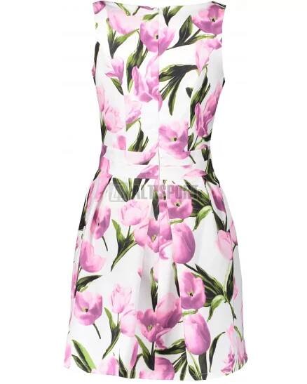  Dámské šaty NUMOCO A160-4 RŮŽOVÉ TULIPÁNY 