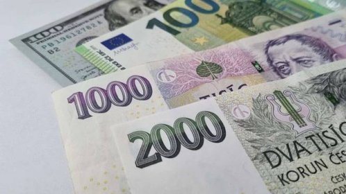 Kurz české koruny vůči americkému dolaru a euru
