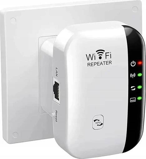 Zesilovač WIFI signálu, EFEKTIVNĚ ZVYŠTE INTERNETOVÉ POKRYTÍ (EFEKTIVNĚ ZVYŠTE INTERNETOVÉ POKRYTÍ VE SVÉ DOMÁCNOSTI! Kompatibilní se všemi 2,4G routery. Má konfigurace WPS a možnost připojení LAN. Navíc možnost konfigurace v prohlížeči.)