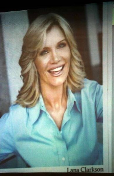 A portrait of late actress Lana Clarkson, presented by the prosecution as evidence during music producer Phil Spector's murder trial at the Los Angeles Superior Court.