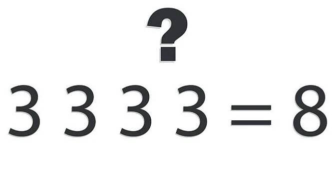 Přiřaďte správná matematická znaménka tak, aby vám vyšel výsledek 8.