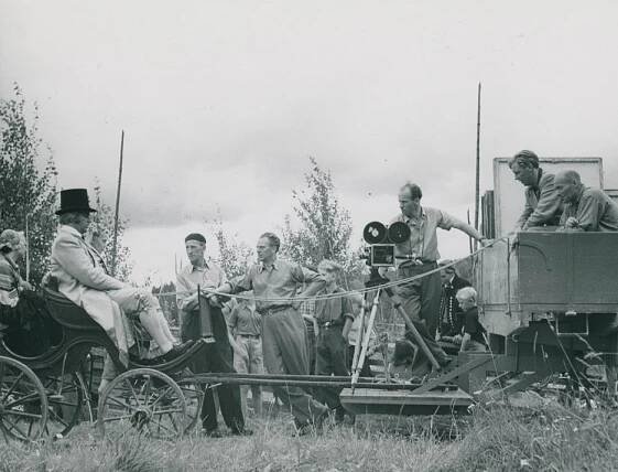 Sten Lindgren, Mai Zetterling, Gustaf Edgren, Martin Bodin - Po rose přijde déšť - Z natáčení