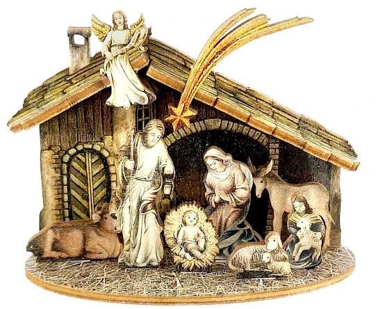 Dřevěný skládací betlém 3D 7 cm - Dřevěný obchůdek Amadea.cz