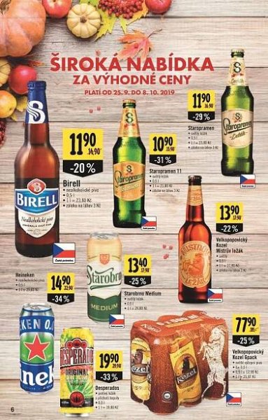 Pivo světlý ležák nepasterizovaný 11° Medium Starobrno v akci Albert od ...