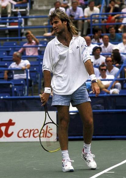 Andre Agassi at the 1989 U.S. Open Tennis, Flushing Meadows Park, New York City
