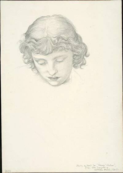 Studie pro Mirror of Venus: Head od Sir Edward Burne Jones