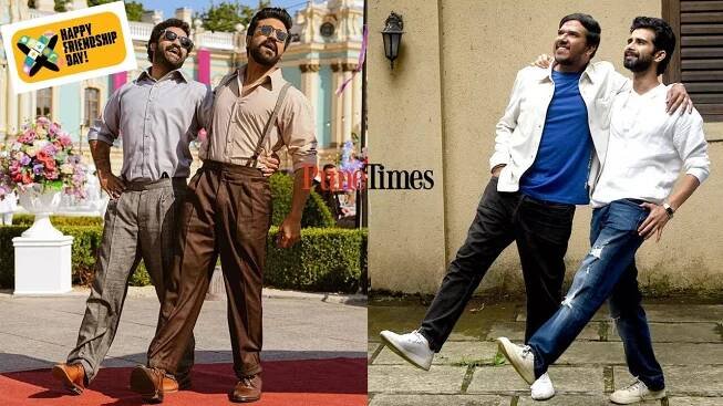 Akshay and Siddharth recreate the Naatu Naatu pose 