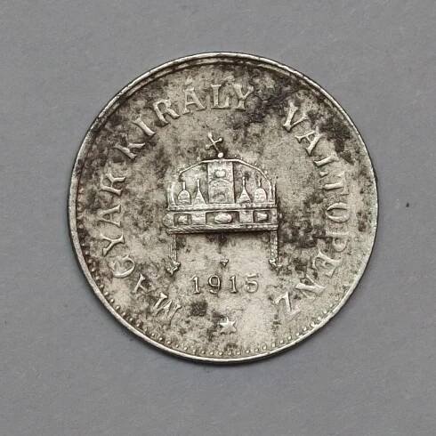 10 filler 1915 K.B., Fe - vzácná mince - Numismatika