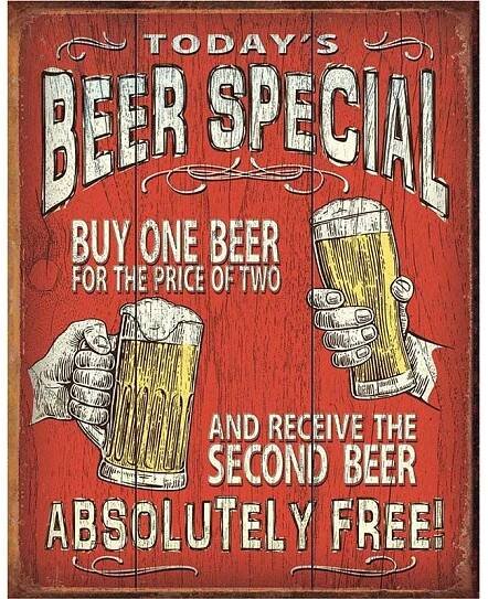 Plechová cedule Todays Beer Special 40 cm x 32 cm