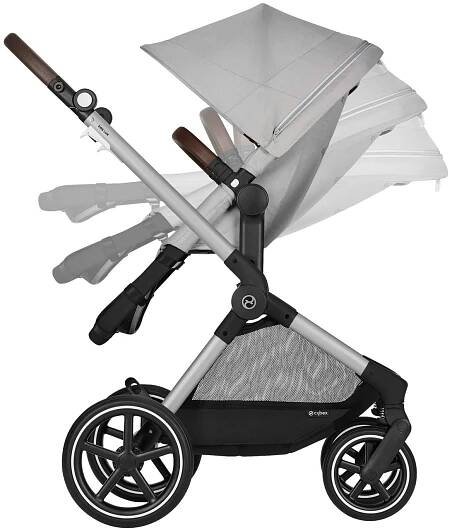 KINDERWAGENSET EOS Lux inkl.  Aton B2  - Silberfarben/Grau, Basics, Textil/Metall (92/53/50,8cm) - Cybex