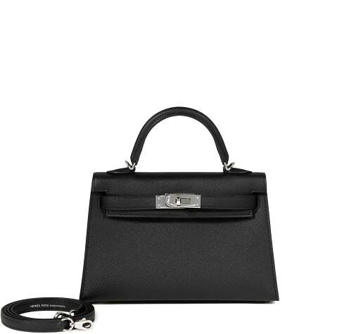 Black Epsom Mini Kelly II 20 Palladium Hardware, 2024