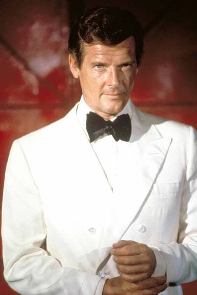Actor Roger Moore on the set of "The Man With The Golden Gun".