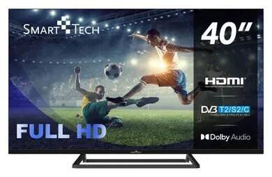 Obrázek produktu pro Smart-Tech 40FN01V3, 101,6 cm (40"), 1920 x 1080 px, Full HD, DLED, DVB-C, DVB-S, DVB-S2, DVB-T, DVB-T2, Šedá