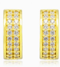 Crystal gold huggie earrings woman Earrings Lustrous N.1