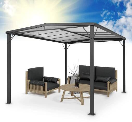 Pantheon Solid Sky Flat, pergola, přístřešek, 3x4m, polykarbonát