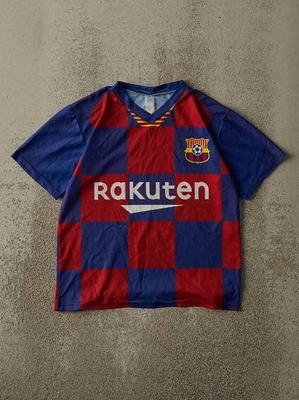 Vintage Y2K Blue & Red FC Barcelona #10 Lionel Messi Soccer Jersey (S)