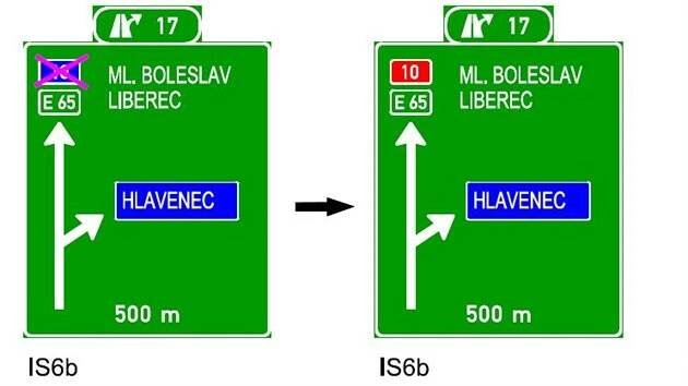 Příklad změny dopravního značení od ledna 2016.