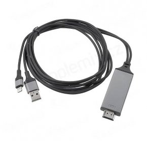 Propojovací kabel Lightning - HDMI včetně USB konektoru pro Apple iPhone / iPad a další zařízení - 2m