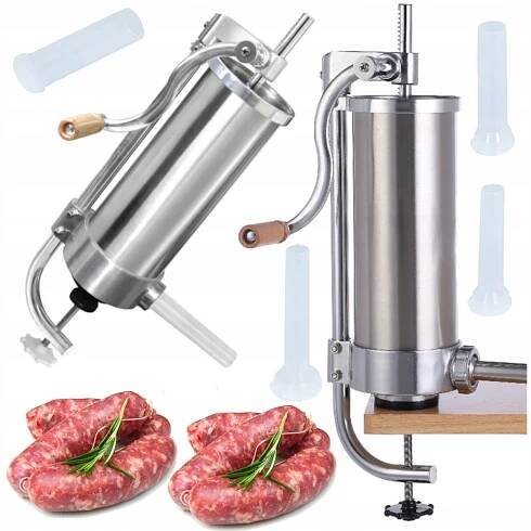 VERTIKÁLNÍ PLNIČKA NA KLOBÁSY 3 KG, SADA NÁLEVEK