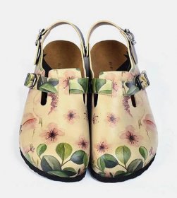 Béžové sandály Calceo Classic Sandal Flowers | ZOOT.cz