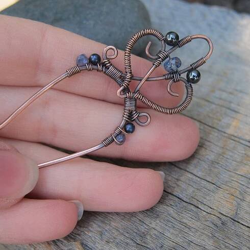 Naiad I ... Wire Wrapped Hair Fork | Etsy | Wire jewelry, Wire work jewelry, Wire jewelry designs