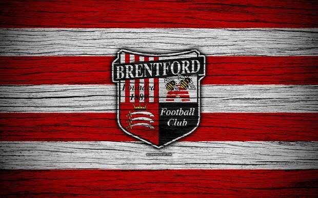 Brentford FC Club Logo On Wood Wallpaper