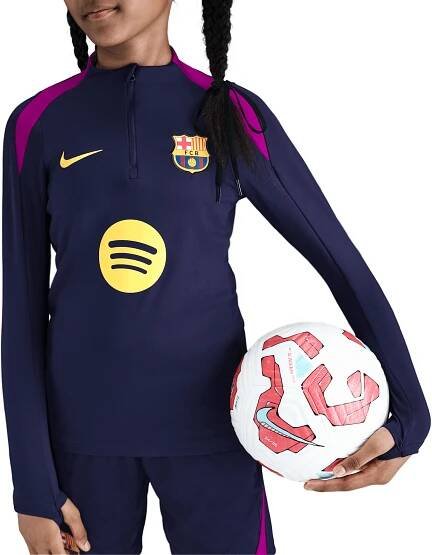 Dětské tréninkové fotbalové tričko s dlouhým rukávem Nike Dri-FIT FC Barcelona Strike Drill