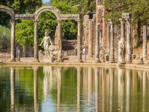 canopus, hadriánova vila, tivoli, itálie - hadriánova vila - stock snímky, obrázky a fotky