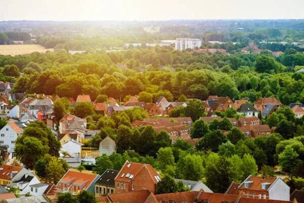 obytná čtvrť - odense - stock snímky, obrázky a fotky
