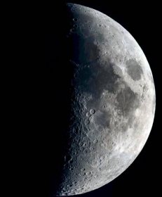 fáze Měsíce: astronomie – tvar osvětlené části měsíčního povrchu