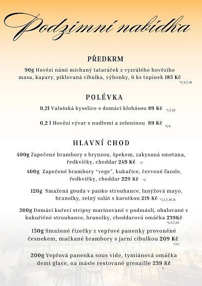 Denní menu / Veřejné stravování - Penzion Čertovy skály - Lidečko