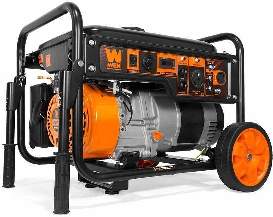 WEN 6000-Watt 120V/240V Generator, RV-Ready with Portable Wheel Kit (GN6000), Black