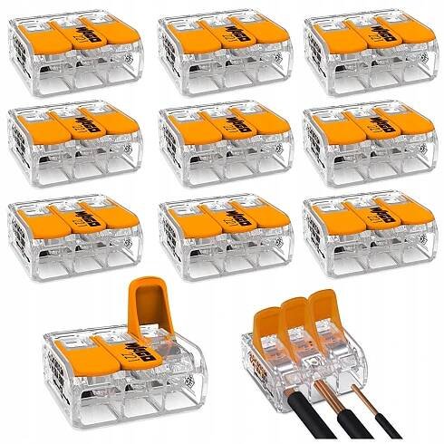 10x WAGO RYCHLOSPOJKA Spojka 3x0,2-4mm2 Sada