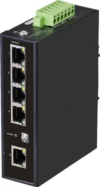 TRU COMPONENTS průmyslový ethernetový switch, 1 + 4 porty, 10 / 100 MBit/s
