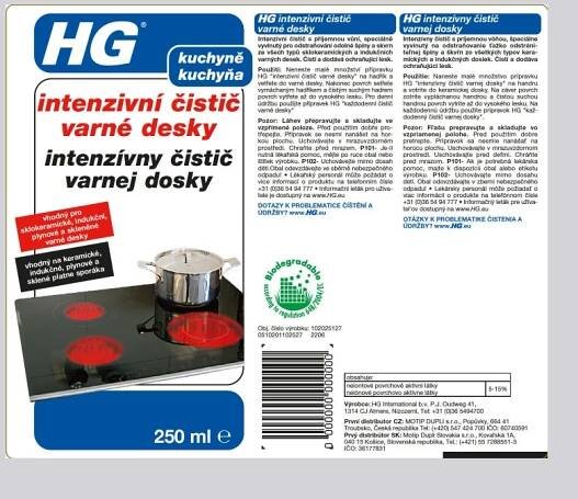 HG intenzivní čistič varné desky 250 ml