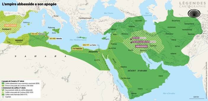 map of The Abbasid Caliphate, 8th century