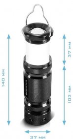 STAHLWERK LED flashlight with 6 modes, extendable 360° telescopic flashlight / LED light / LED lamp / LED lantern with high quality aluminum housing