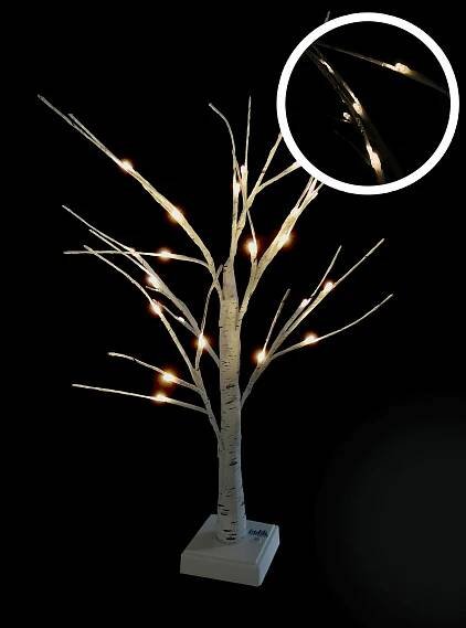 Vánoční LED stromek WOODY 60 cm černý/bílý - Houseland.cz