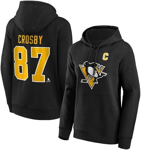 Pittsburgh Penguins Iconic Name & Number Graphic Hoodie - Sidney Crosby 87 - Womens, , rebel_hi-res