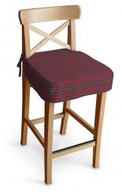 Dekoria Sedák na židli IKEA Ingolf - barová, kostka červená/zelená, barová židle Ingolf, Quadro, 126-29