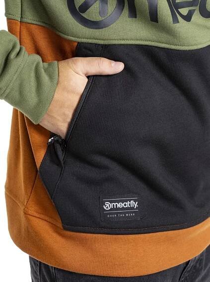 Pánská technická mikina Meatfly Tason, Olive/Black | Meatfly