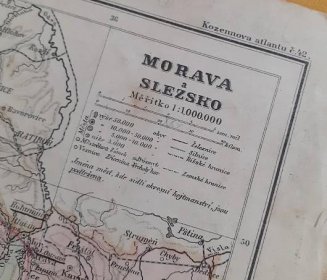 Stará mapa - přelom 19. a 20. stol - Morava a Slezsko - Antikvariát