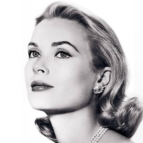 Grace Kelly black and white profile shot