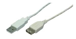 Datový kabel LogiLink Prodlužovací kabel USB 2.0, šedý, 5m
