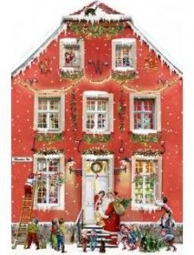 Nástěnný adventní kalendář Vánoce doma 29,5x43,5 cm