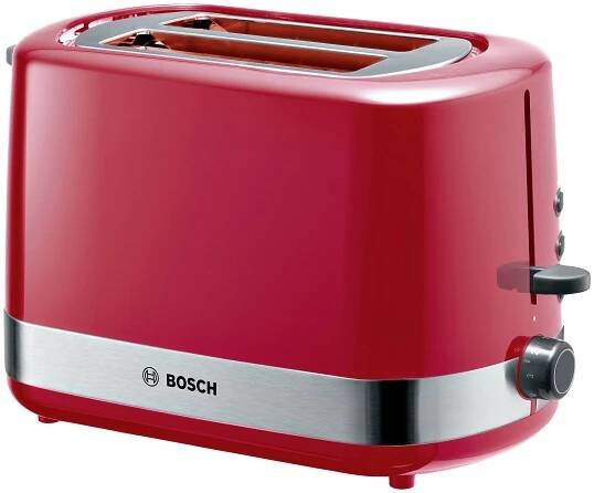 Bosch Haushalt TAT6A514 topinkovač s funkcí ohřívání pečiva červená, nerezová ocel