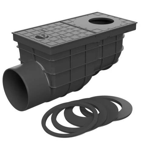 Lapač střešních splavenin UNIVERZÁLNÍ boční odtok "GAJGR" DN 110 mm černý